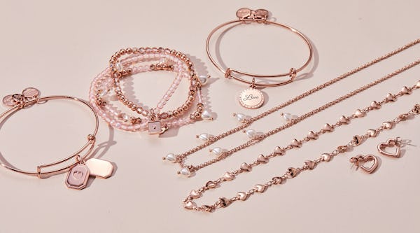 heart-shaped jewelry in rose gold