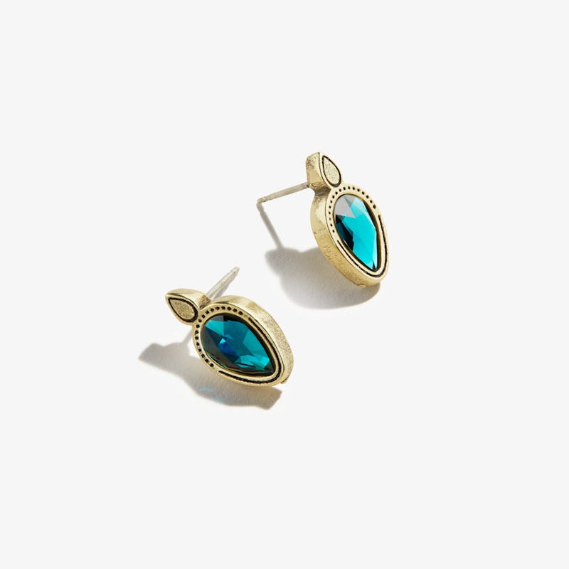 Crystal Stud Earrings, Emerald Pear