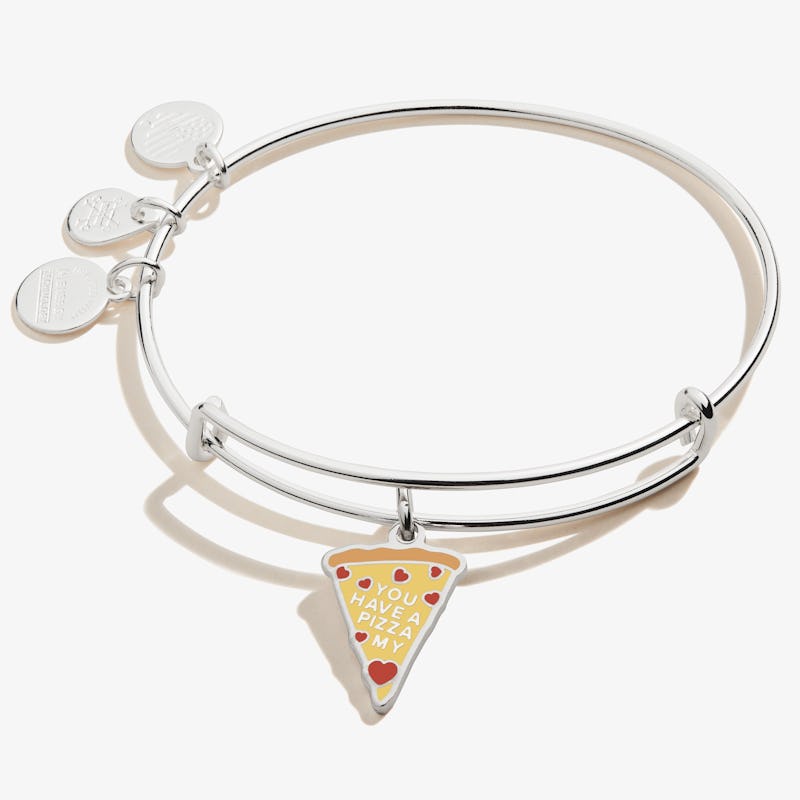 'You Have a Pizza My Heart' Charm Bangle, Shiny Silver, Alex and Ani