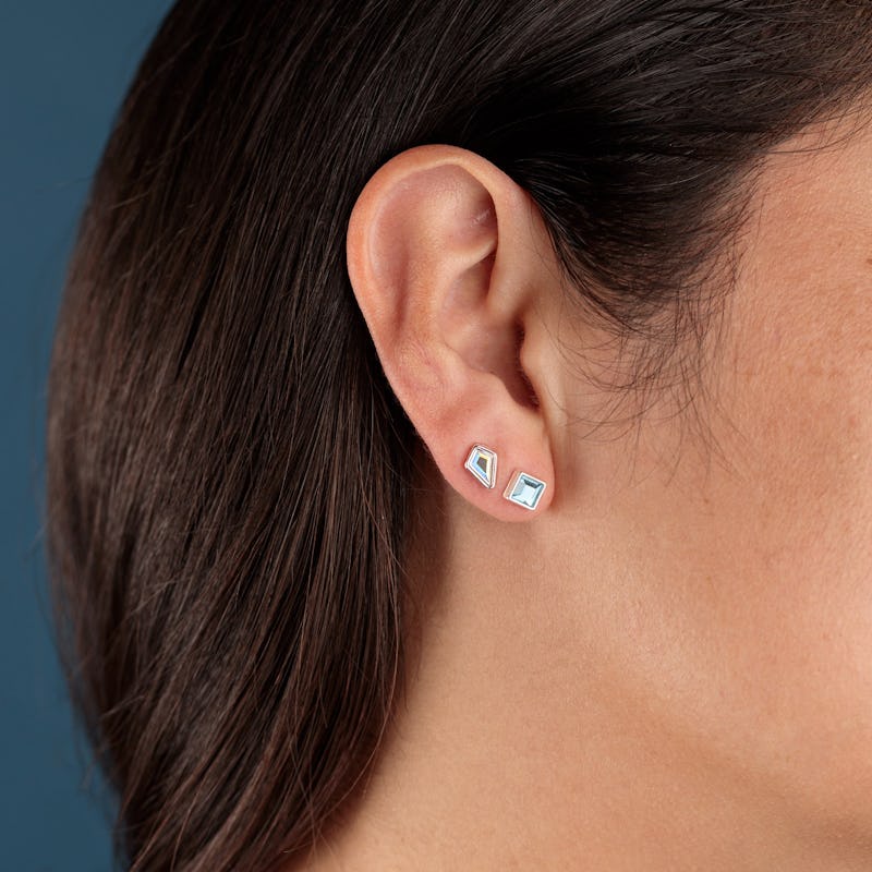 Aquamarine Crystal + Star Stud Earrings Gift Set