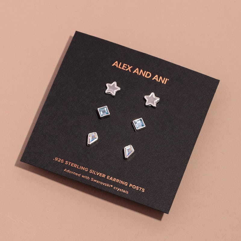 Aquamarine Crystal + Star Stud Earrings Gift Set