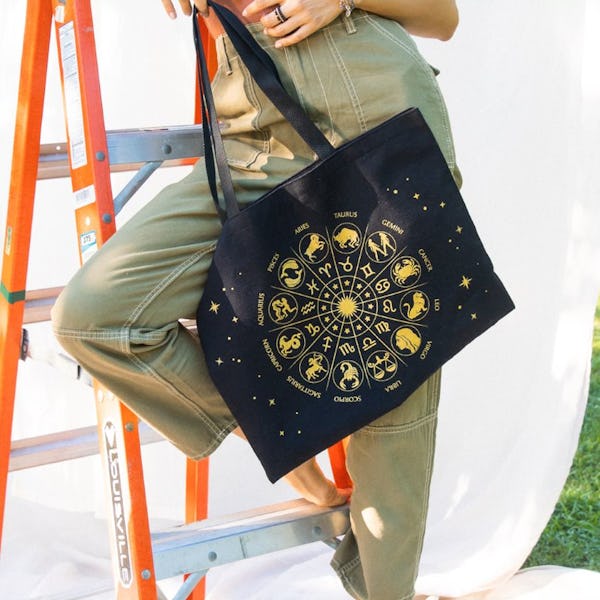 Cosmically Connected Zodiac Tote Bag
