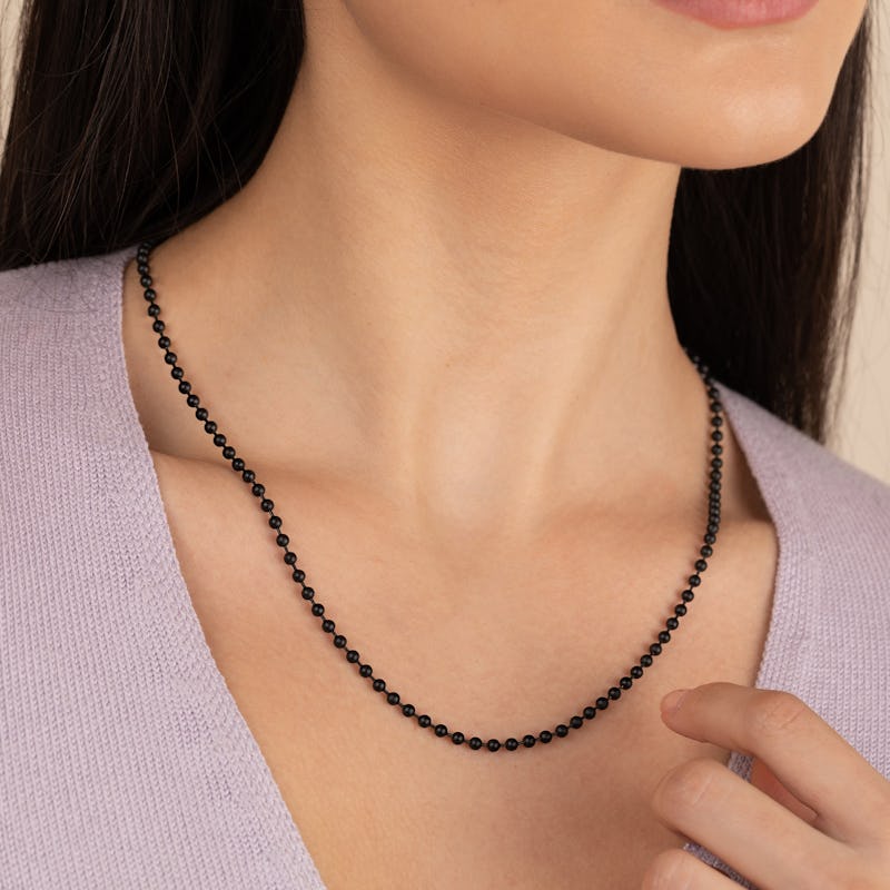 Ball Chain Necklace, Black