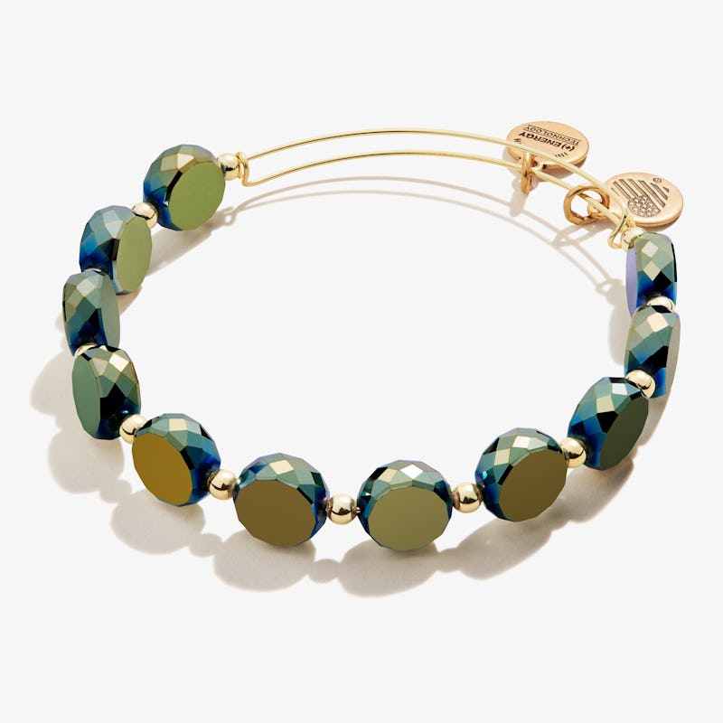 Disco Beaded Bangle, Forest Green