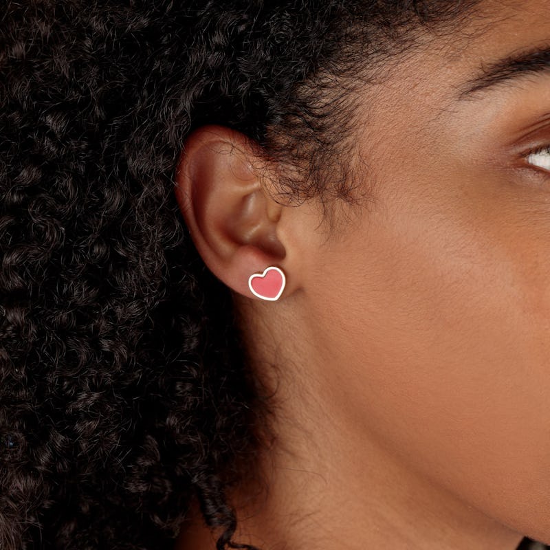 Hello Kitty + Heart Stud Earring Set, Red