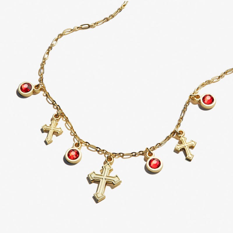 Cross + Crystal Delicate Necklace