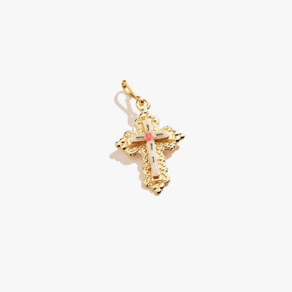 Floral Cross Charm, Small
