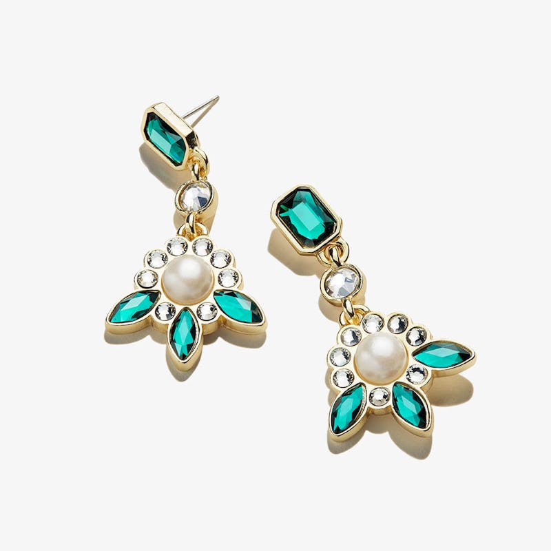 Green Marquise Statement Earrings