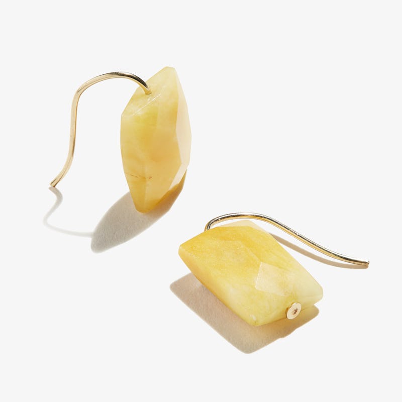 Yellow Jade Gemstone Earrings