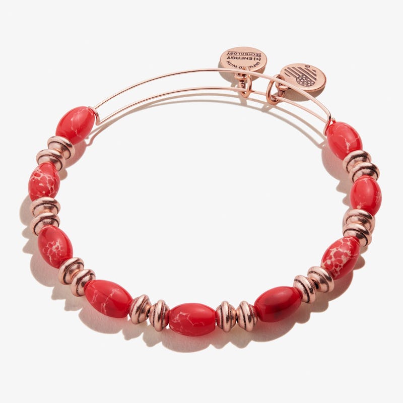 Watercolor Beaded Bangle, Red