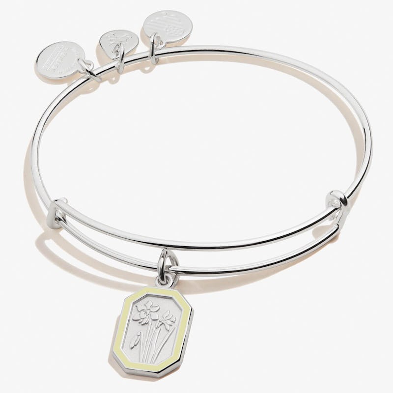 March Jonquil Flower Charm Bangle