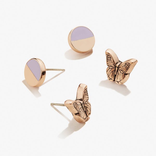 Butterfly Stud Earrings, Set of 2