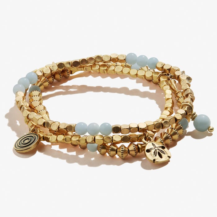 high-quality Rafaelian gold finish beaded multi bracelets with sea living pendant