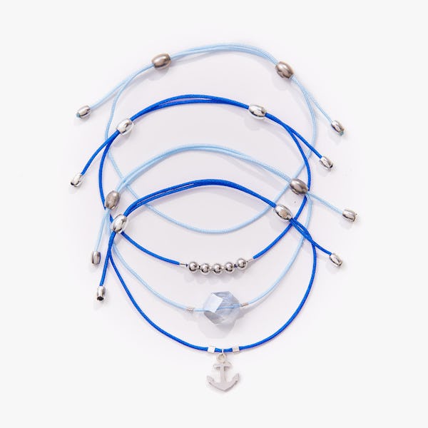 Anchor Cord Bracelets, Set of 4