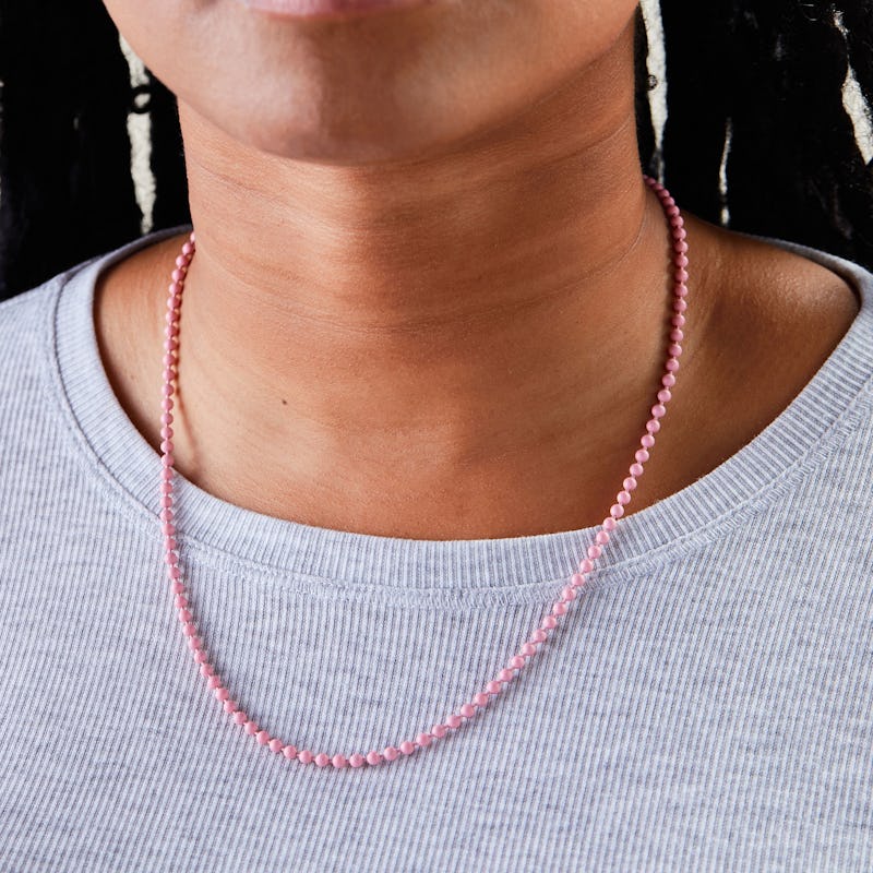 Ball Chain Necklace, Pink