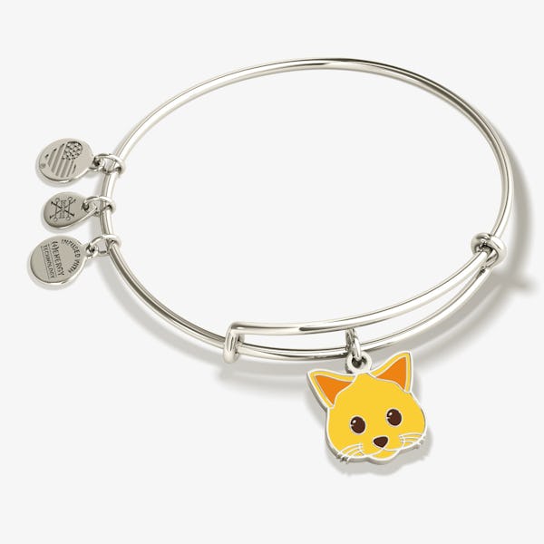 Cat Emoji Charm Bangle Bracelet