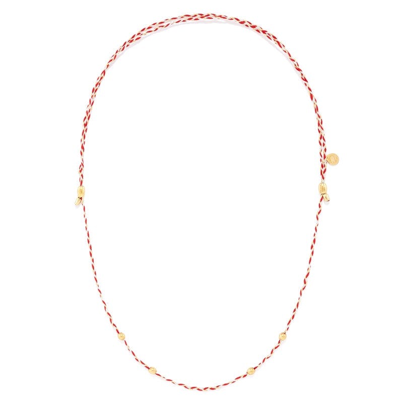 Red + White Precious Threads Necklace