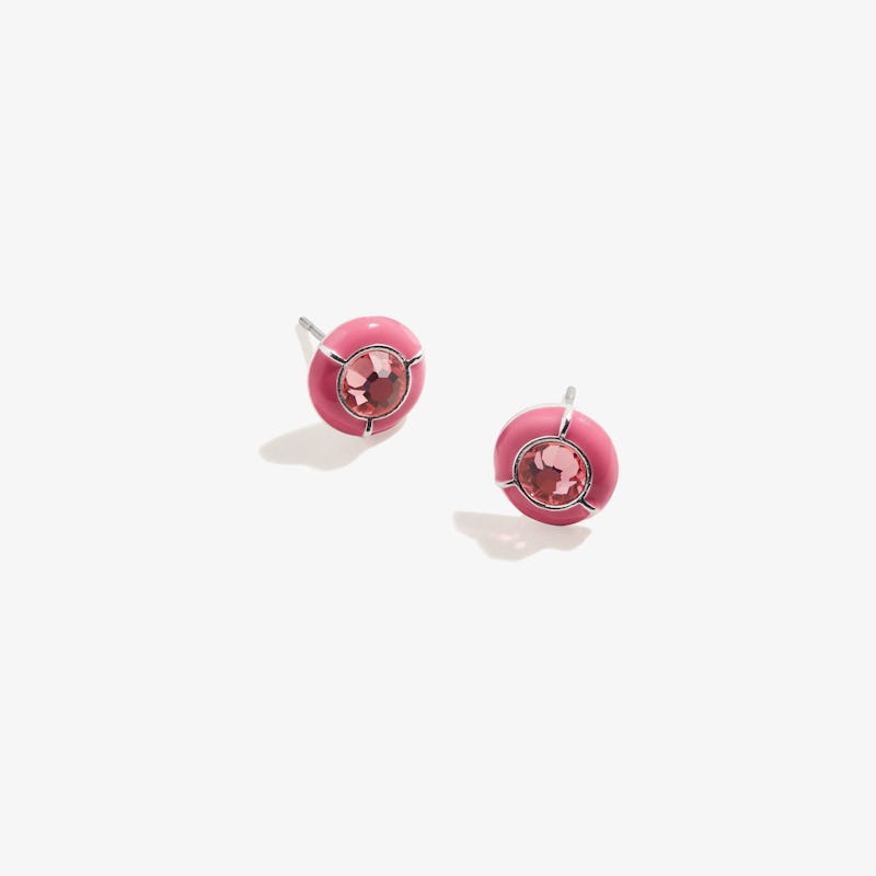 Crystal Stud Earrings, Pink