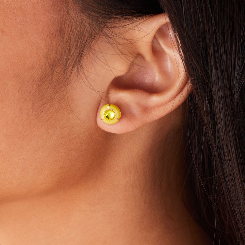 Crystal Stud Earrings, Yellow