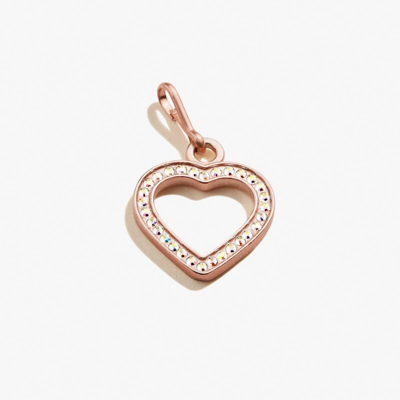 Pavé Heart Charm, 14kt Rose Gold Over .925 Sterling Silver, Alex and Ani