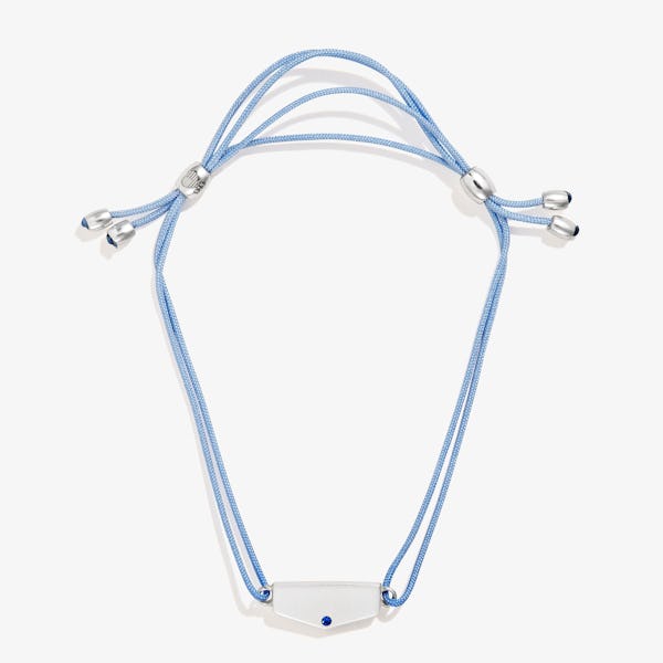 Engravable Shield Cord Bracelet, Sky Blue