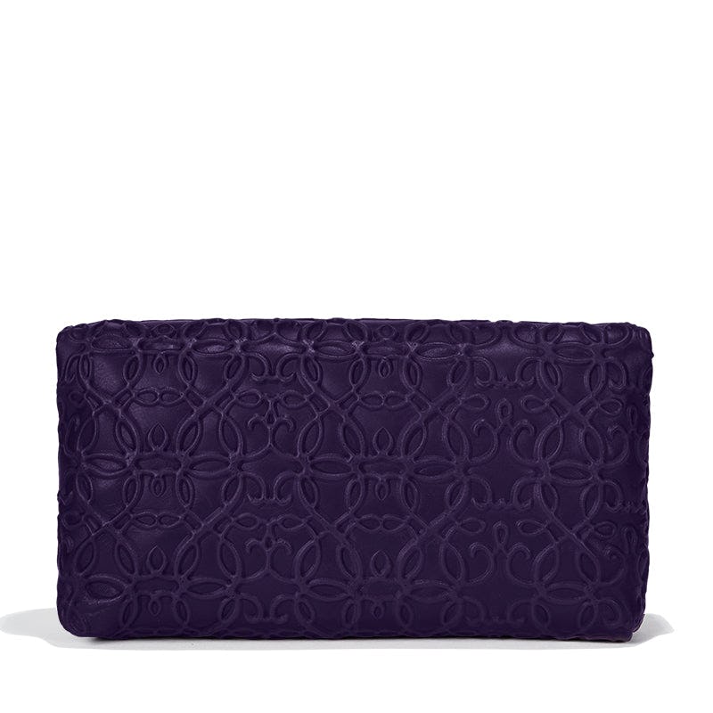 Gabriel Leather Fold Over Clutch, Purple