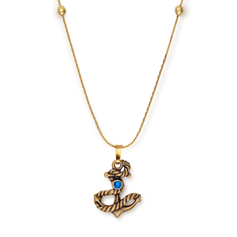 Anchor III Charm Necklace