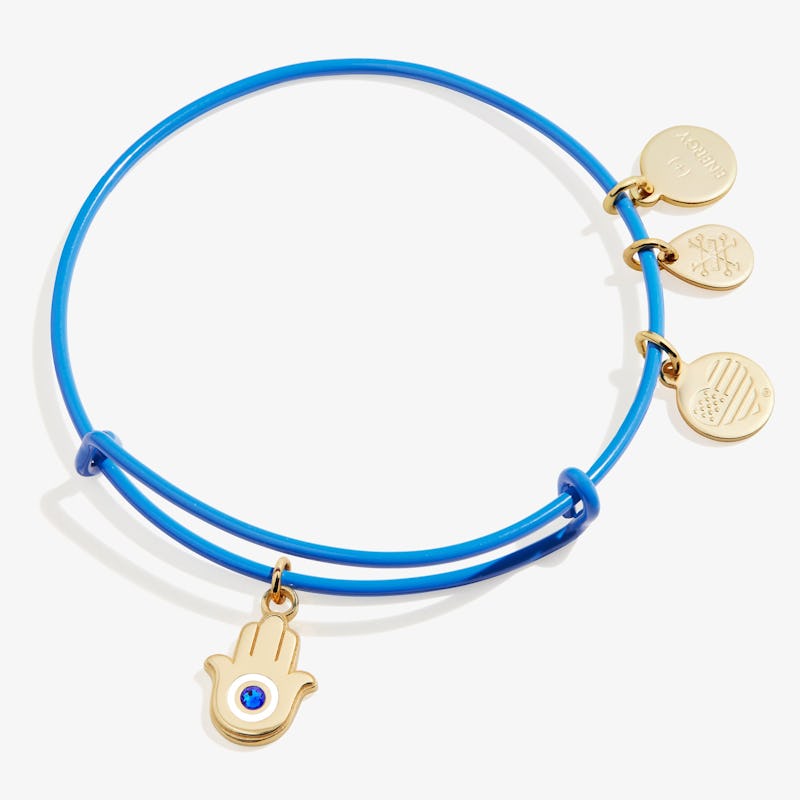 Hamsa Charm Bangle Bracelet, Sky Blue
