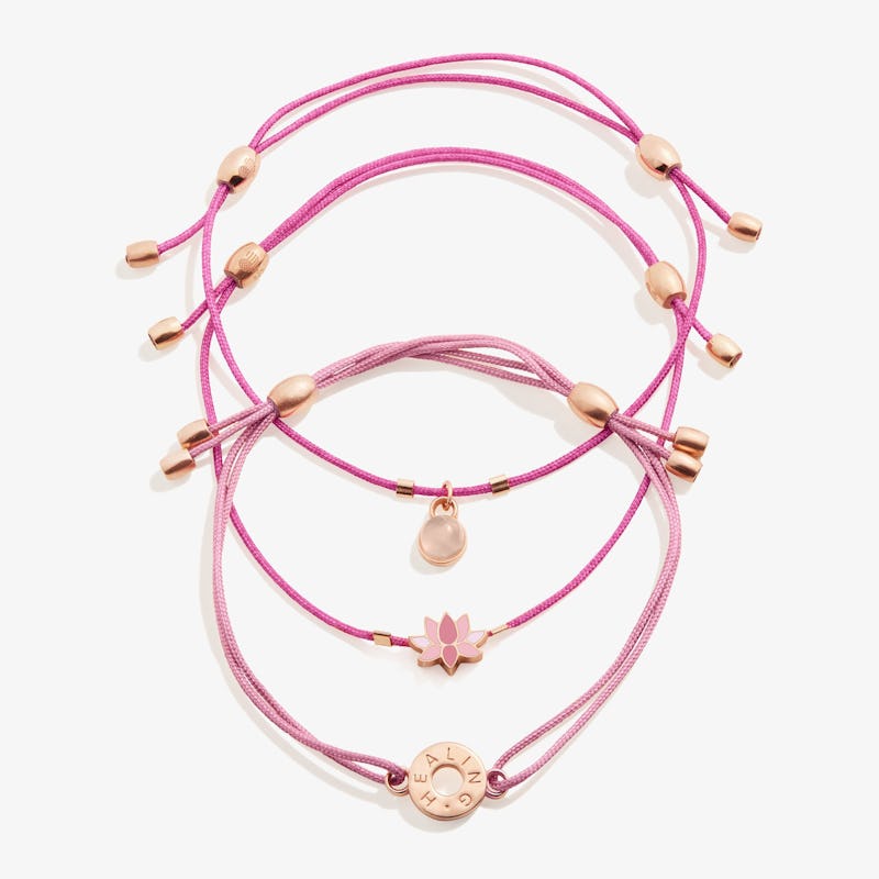 Healing Lotus Cord Bracelets, Set of 3