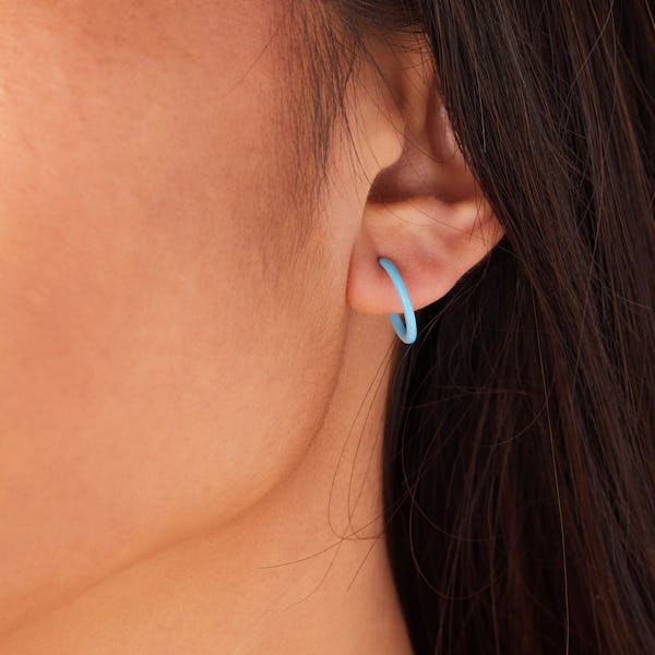 Huggie Hoop Earrings, Ocean Blue