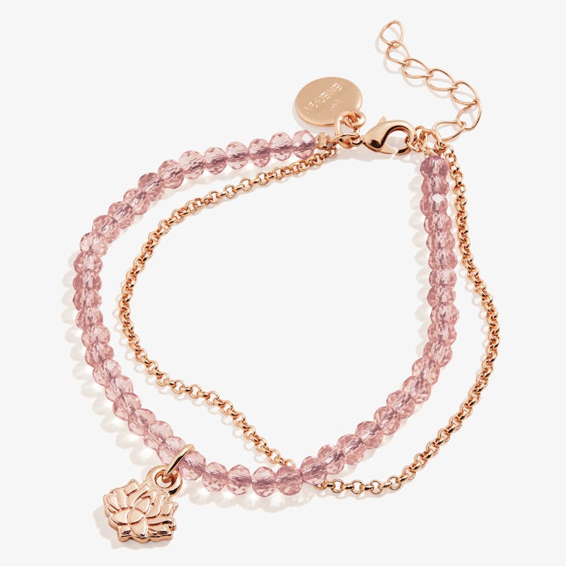 Lotus Peace Petals Bead and Chain Bracelet