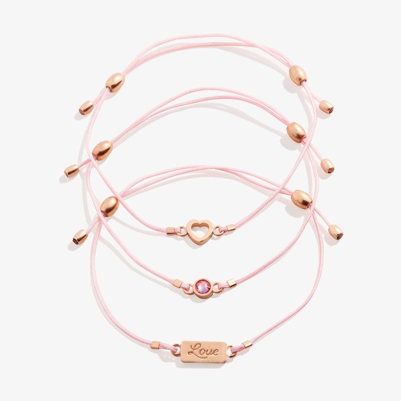 Love Heart Cord Bracelets, Set of 3