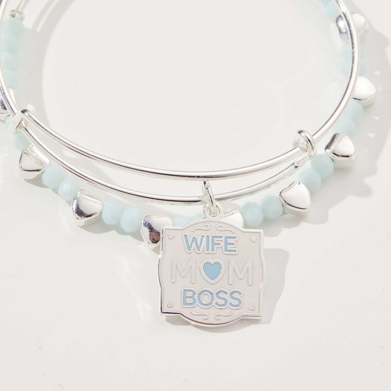 'Wife, Mom, Boss' Charm Bangle Bracelet