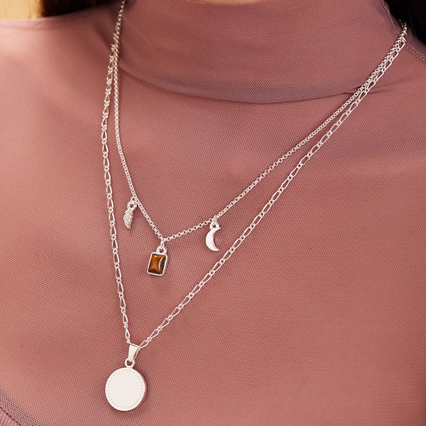 Engravable Wisdom + Potential Multi-Charm Layered Necklace