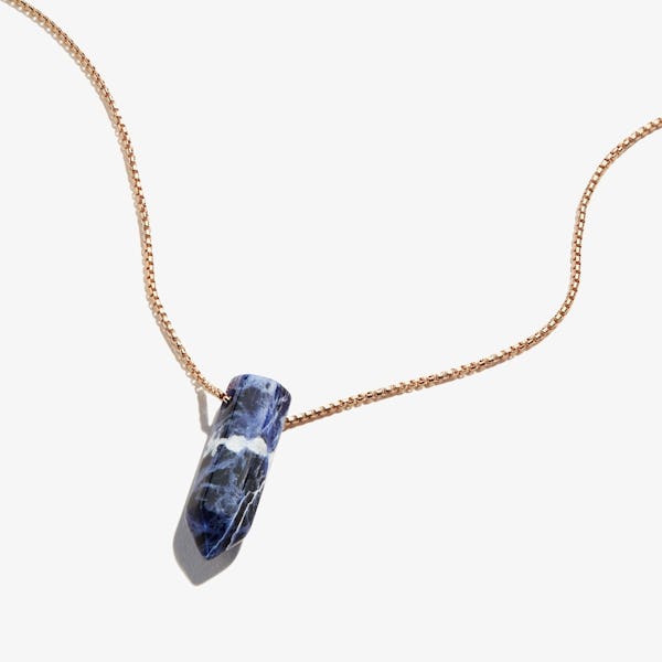Sodalite Gemstone Necklace, .14kt Rose Gold over .925 Sterling Silver, Alex and Ani