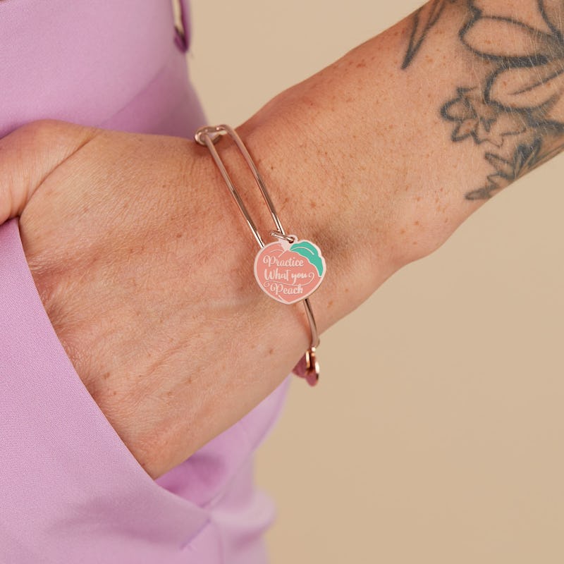 'Practice What You Peach' Charm Bangle