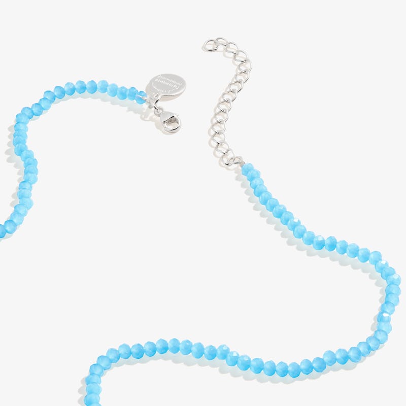 Protection Hamsa + Blue Bead Necklace, Adjustable