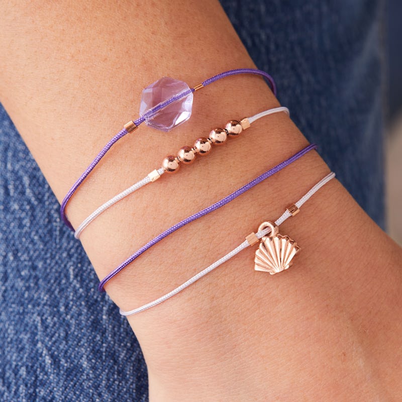 Seashell Cord Bracelets, Set of 4