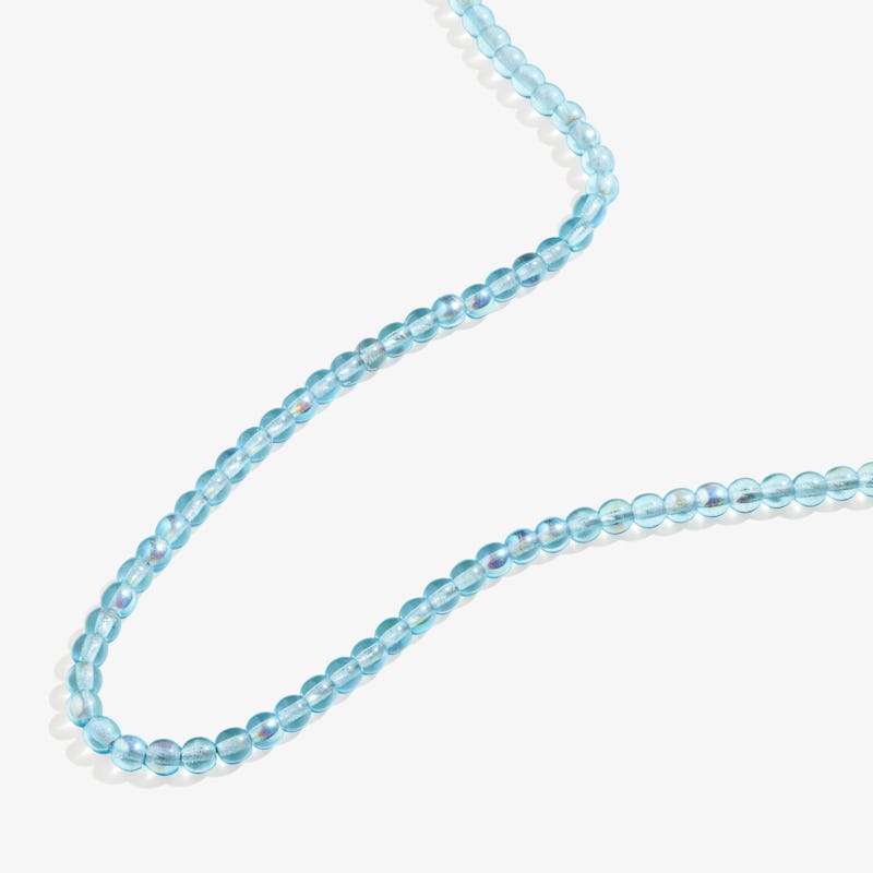 Sky Blue Beaded Necklace, Adjustable
