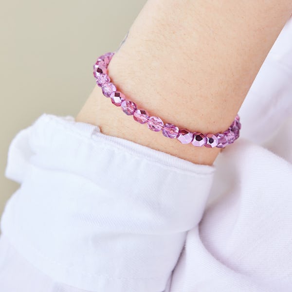 Transparent Beaded Wrap Bracelet, Purple