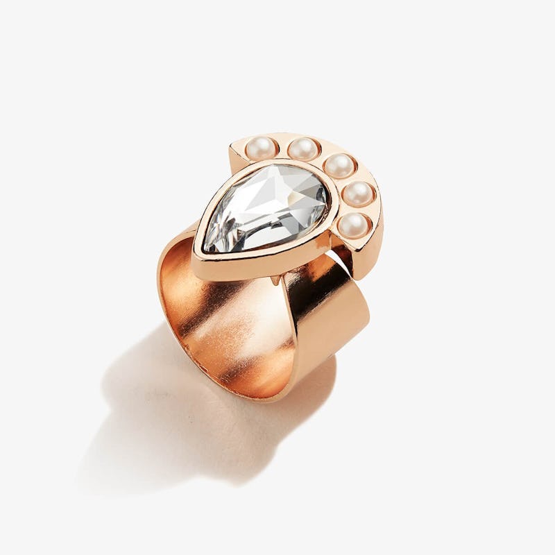 Pearl + Crystal Cocktail Ring