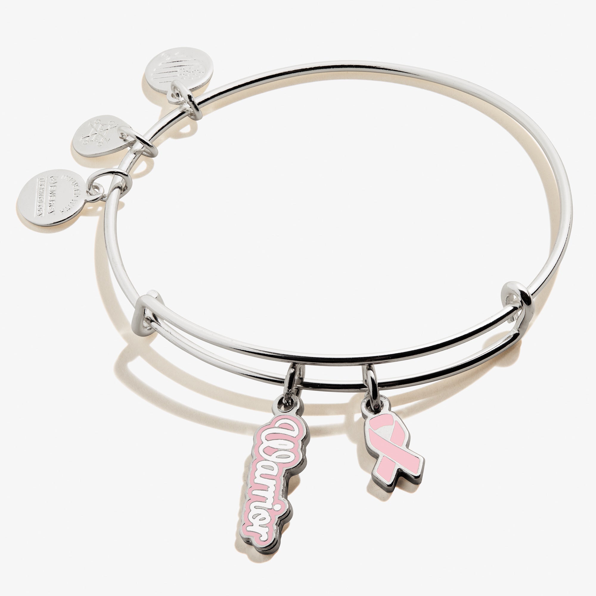 Alina Pink Ribbon Heart Charm Bracelet